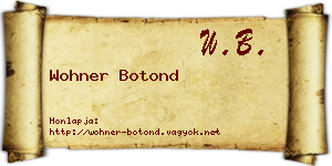 Wohner Botond névjegykártya